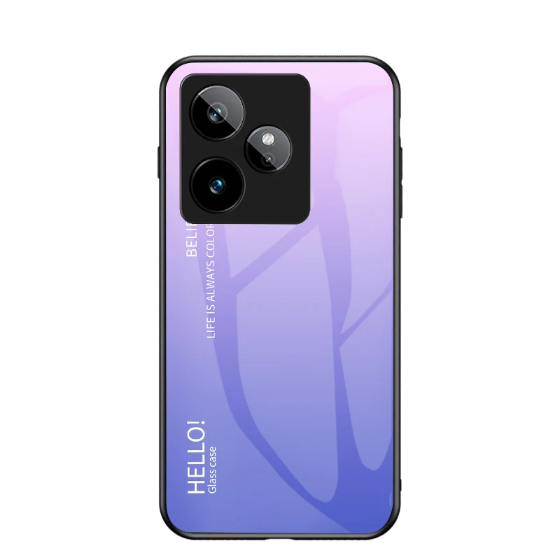 Gradation Tempered Glass Hard Back Protective Bumper Shockproof Case
