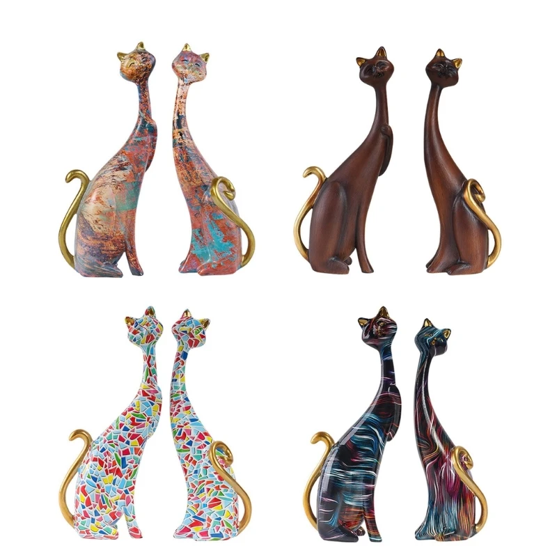 

Resin Painted Lovers Figurines Couple Animal Office Ornaments