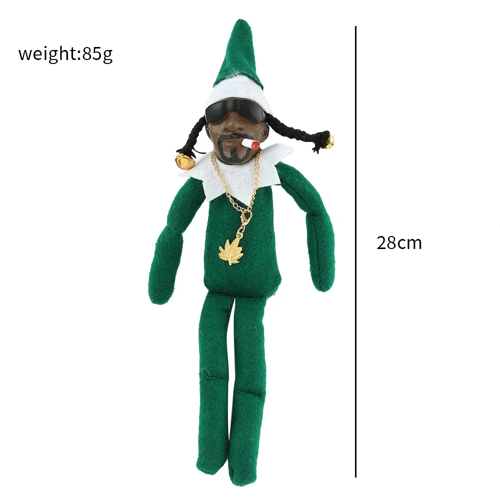Funny Anime Rapper Snoop on A Stoop Christmas Elf Doll Home Decoration New Year Gift Toys Rapstar plush toy,plush doll,action figures toys,anime ornament