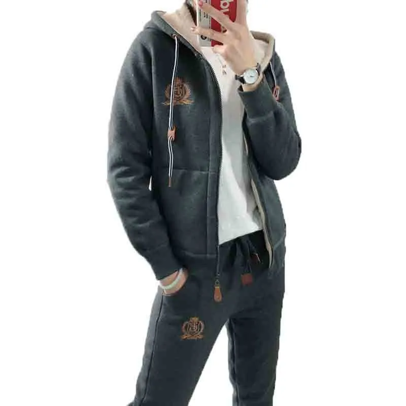 Embroidered Lamb Fleece Coat for Women Winter Plush Thickened Cotton Coat for Women Casual Hooded New Style