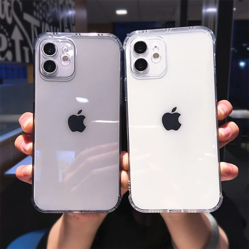 Candy Color Transparent Silicone Case for iPhone 12 11 13 Pro Max 7 8 Plus X XR XS SE 2020 Fashion Camera Protection Shell |