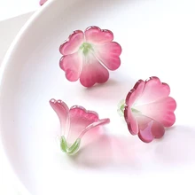  2 piece 18 * 22mm simulated perforated horn flower DIY hand jewelry hair accessories mobile phone case accessories materials 