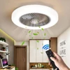 Smart Ceiling Fan Fans With Lights Remote Control Bedroom Decor Ventilator Lamp 52cm Air Invisible Blades Silent 2
