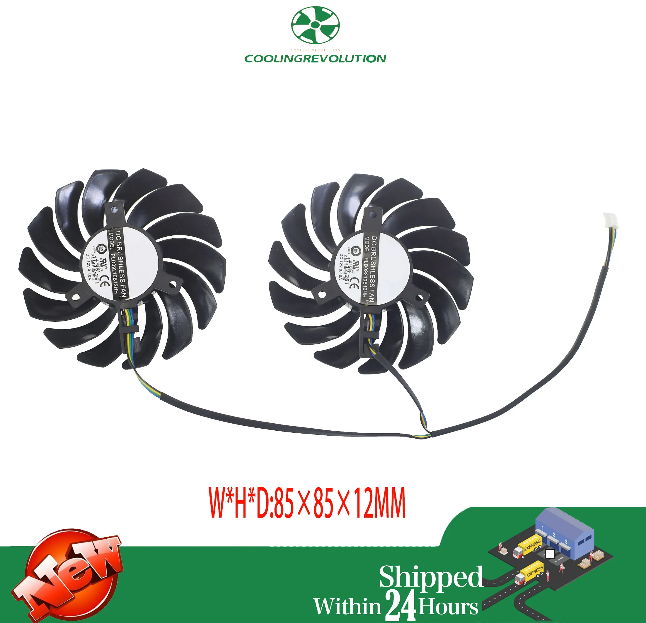 Placa Gráfica de Vídeo Ventiladores Ventilador Msi Armor Rx470 rx 480 Rx570 Rx580 4pin Pld09210b12hh 87 mm - Imagem 2
