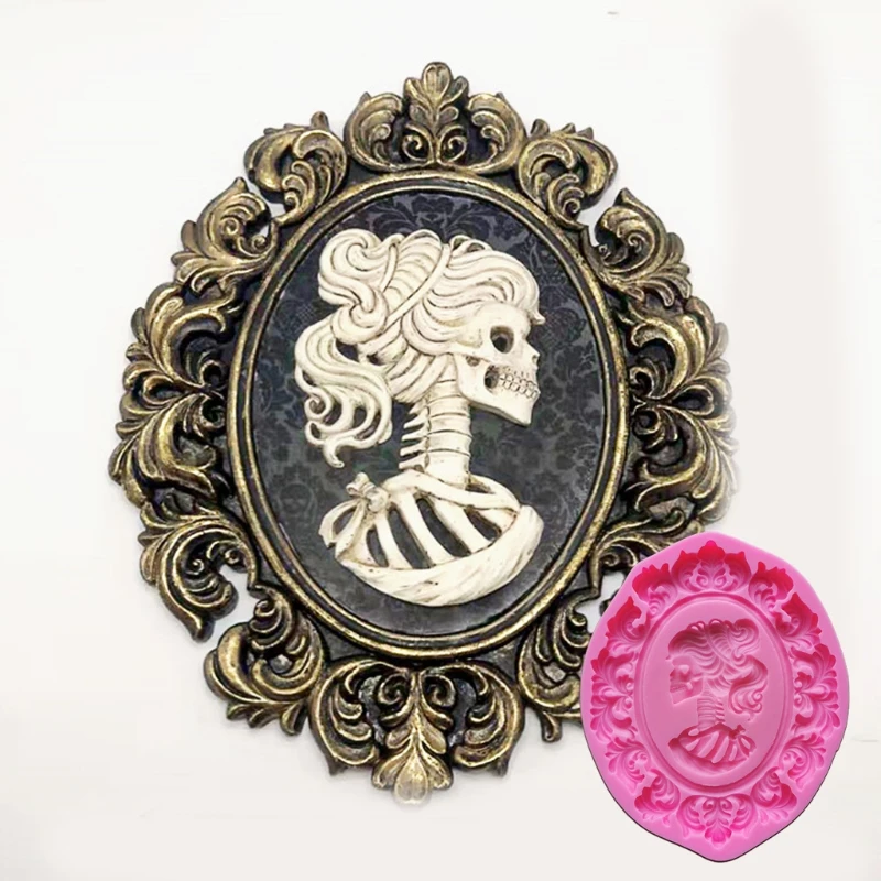 Photo Frame Skull Groom Silicone Mold Jewelry Epoxy Resin Casting Jewelry Tool Making Resin Diy Craft Home Decorations