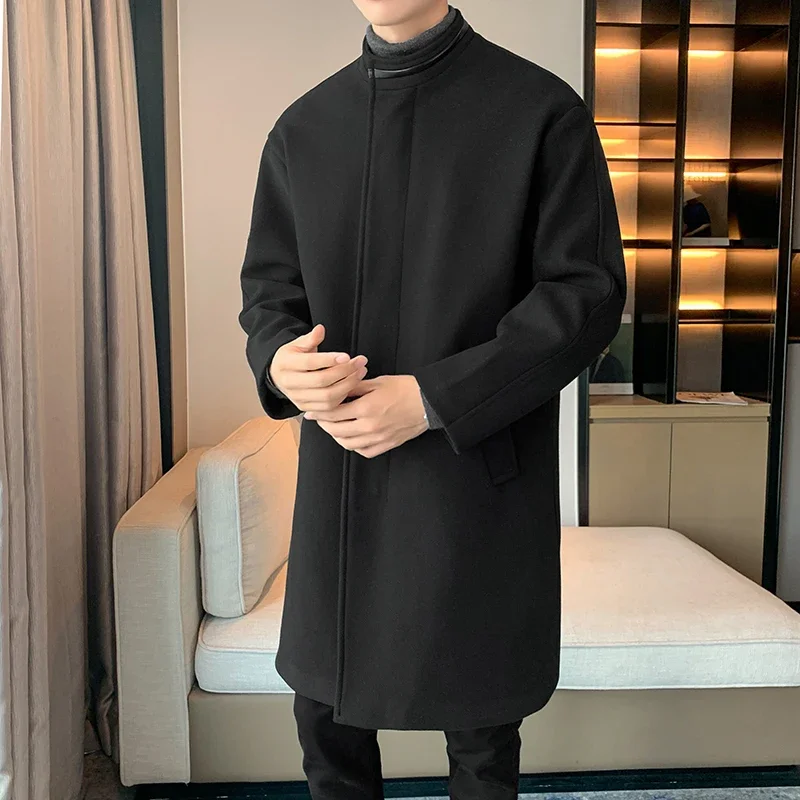 LIBIELIY 2026 الخريف الشتاء الرجال معطف طويل سترة...