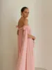 2025 Style Braide Off Shoulder Long Skirt Women Summer Beachwear Sexy Fashion Lady Party Dresses Set Female High Street Outfits