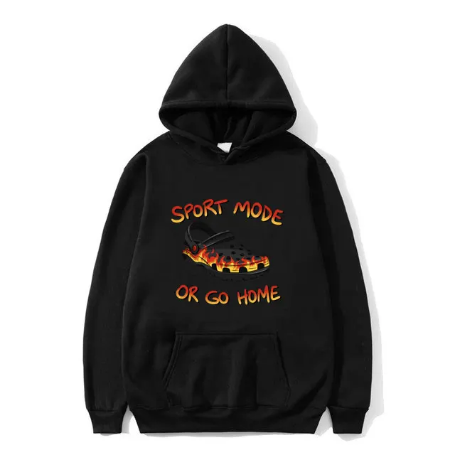 

Funny Sports Mode or Go Home Slipper Flame Graphic Hoodie Men Women Fashion Casual Sweatshirt Male Vintage Streetwear Hoodies