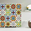 Bohemian 3D Shower Curtain, Indian Mandala Flower Green Blue Chic Color Modern Pattern Bathroom Fabric Home Decor Shower Curtain 3