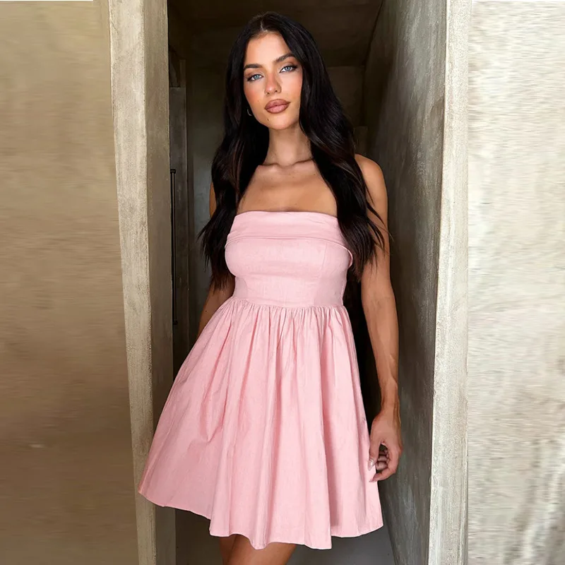 

Women's Nightclub Sexy Bra A-Row Dress, Summer Slim Fit Evening Dress, Spicy Girl Short Dresses, Women's Wear, New