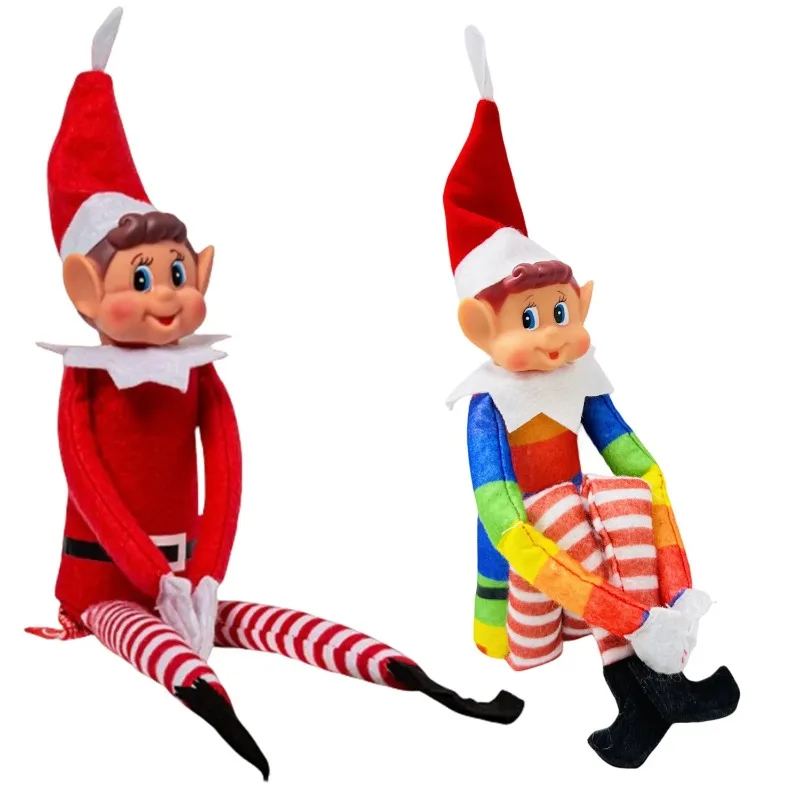 

The Elf Doll Pink Camo Red Christmas Decoration Novelty Long Bendy Naughty Boy Girl Gift Suprise Plush Toy Holiday Reideer Elves