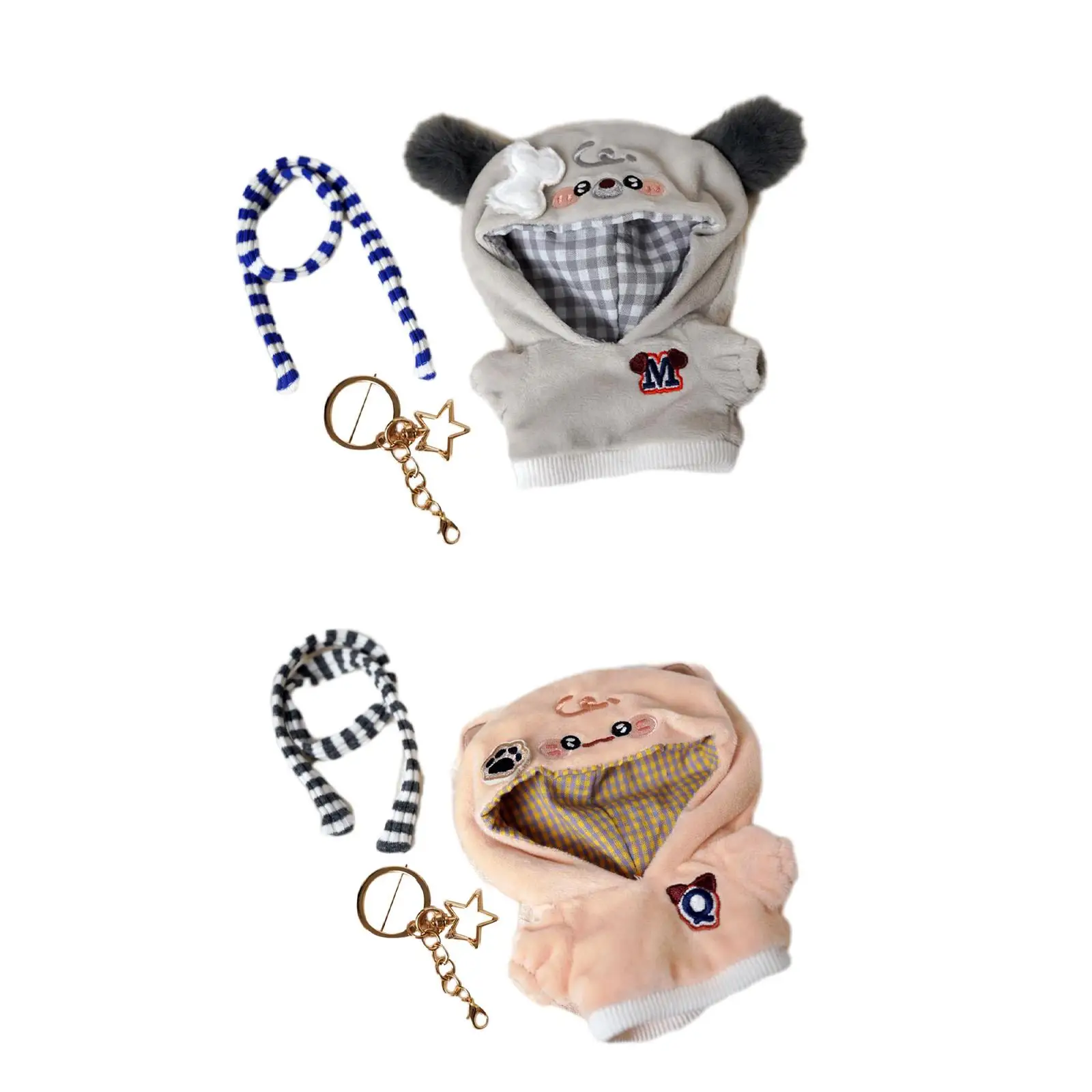 

Одежда для куклы Мягкая универсальная плюшевая набивная одежда легкая в носке Толстовка шарф Набор Современная хлопковая одежда для куклы для девочек подарок для детей