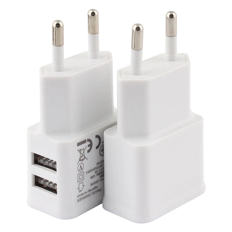 Dual USB Charger ชาร์จเร็ว 5V 2A ใช้ได้ทั่วโลก พกพาสะดวก