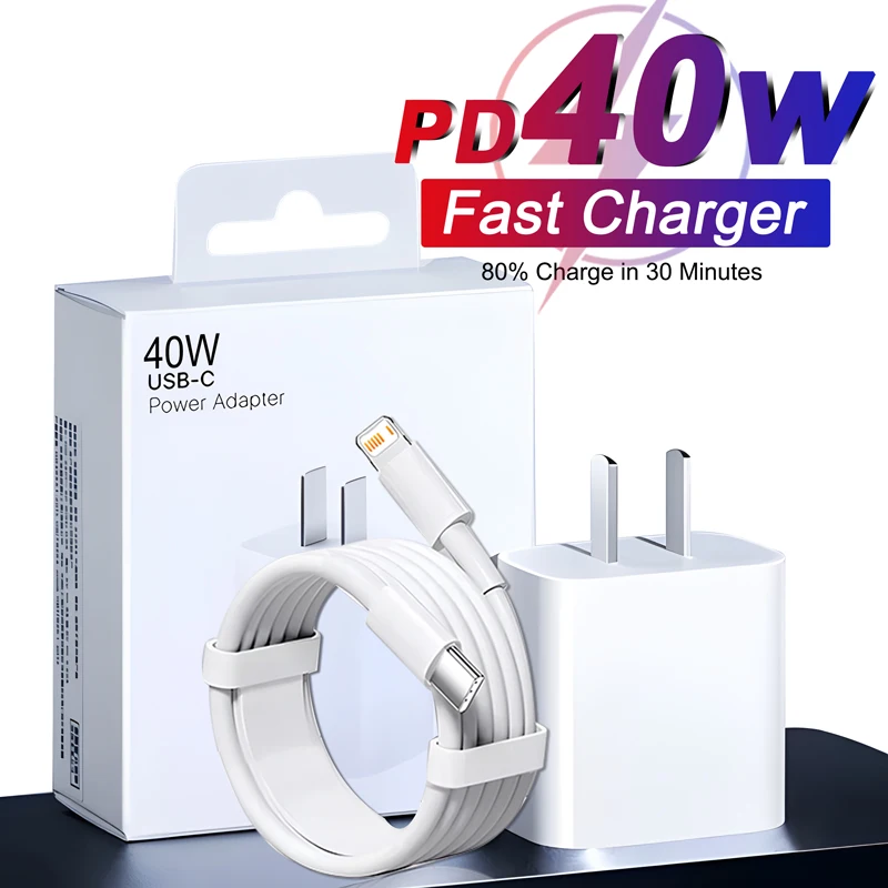 PD Original 40W chargeur rapide pour APPLE iPhone Pro MAX USB C chargeur de téléphone câble de charge rapide accessoires