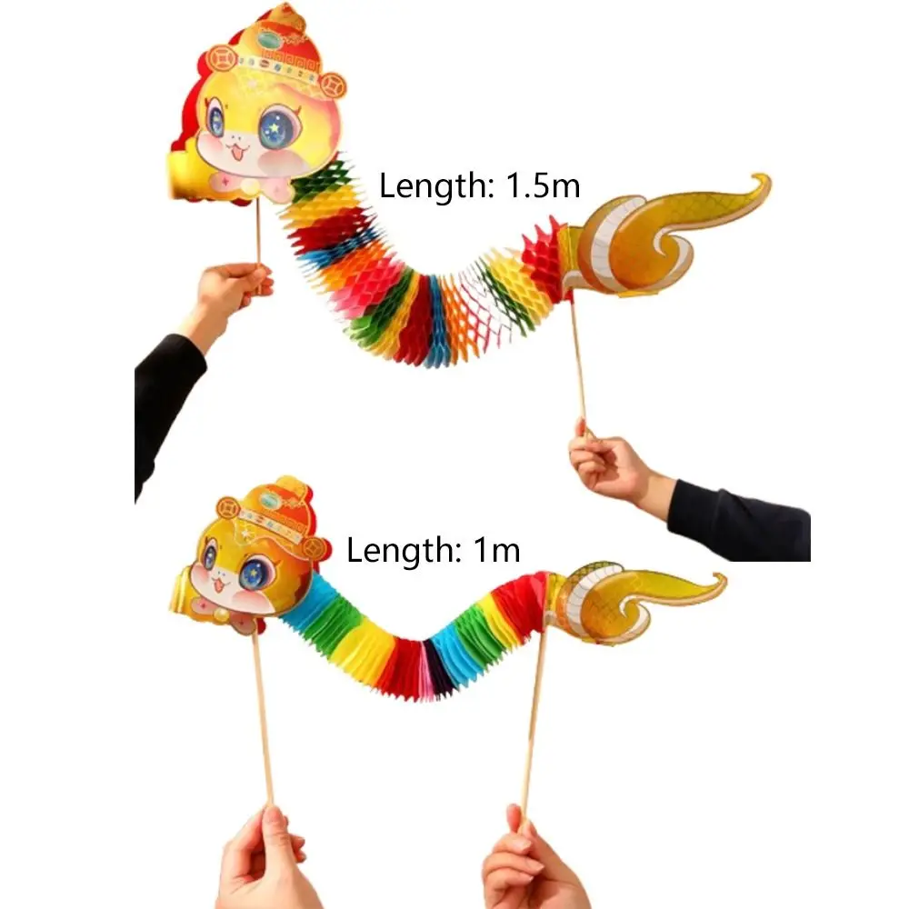 Funny Cartoon Chinese Paper Dance Snake 3D Handmade 2025 Snake Year Ornaments Cute DIY Dragon Snake Shopping Mall