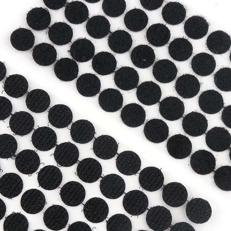 Cinta de cierre autoadhesivo de 10/15/20/25mm, puntos blancos y negros,  gancho de pegatina de Loop redondo fuerte, 100 pares - AliExpress