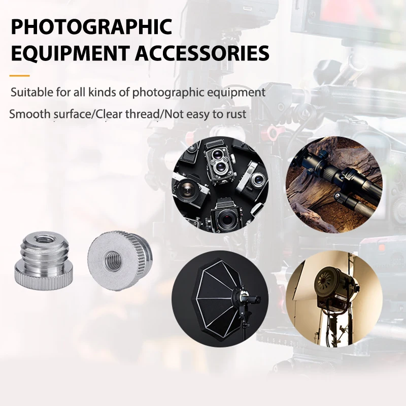 1Pc 1/4 3/8 to 5/8 Female Male Threaded Screw Mount Adapter for Laser Level Tripod Converter SLR Camera Photo Studio Accessories