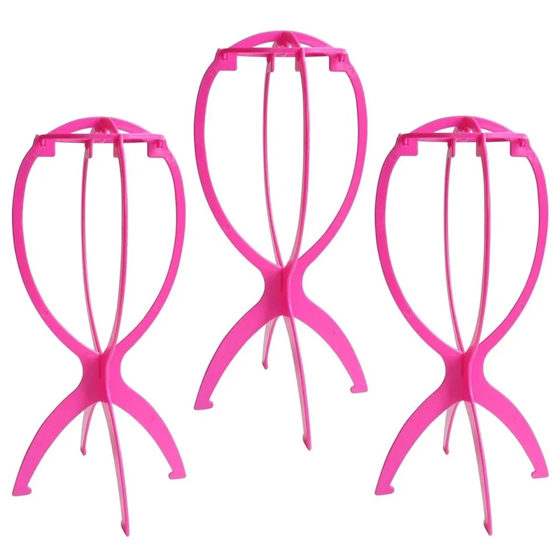 Wig Stand Holder 1 Piece Folding Plastic Adjustable Portable Barbershop Fashion Model Display for Wigs