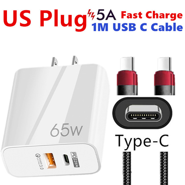 GaN Charger Dual Ports QC 3.0 PD 3.0 Quick Charge Fast Charging For iPhone 12 Pro Samsung Type C PD USB Mobile Phone Charger