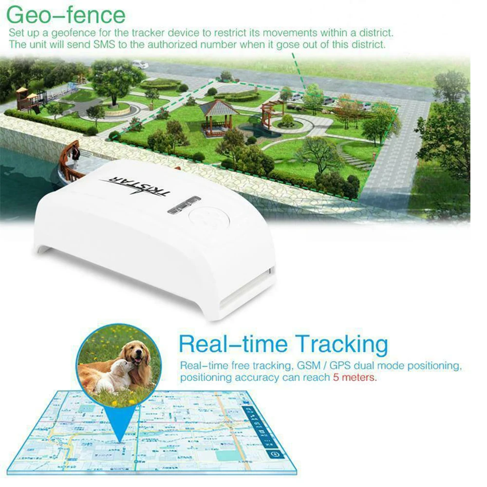 TK909 PET GPS Tracker for cats/dogs real-time FREE web platfrom No box 300g34e
