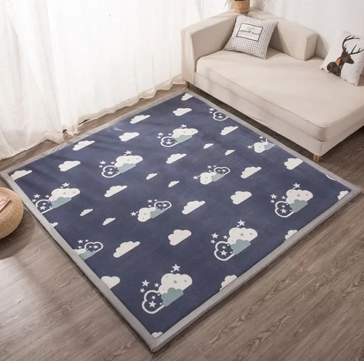 2/3CM Coral Fleece Gray Carpets Living Room Large Size Cartoon Rugs Kids Bedroom Baby Play Game Mat Panda Children Tatami Rug 2