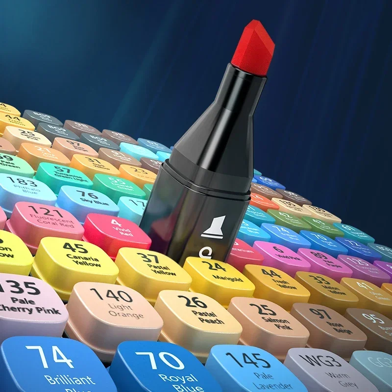 Deli 30/40/60/80 Colors Sketch Markers Double Head Painting Pen Creativity Drawing Tools Students Professional Art Supplies view 2