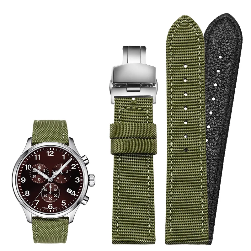 Universal Nylon Canvas Watch Band Bracelet, Men's & Women's Sports Accessory in Multiple Sizes (18mm-24mm)