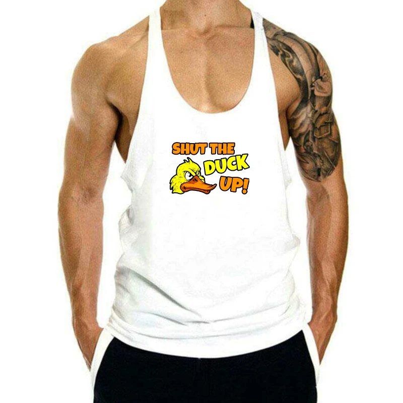 

Мужская Черная майка Shut The Duck Up, модная классическая мужская майка
