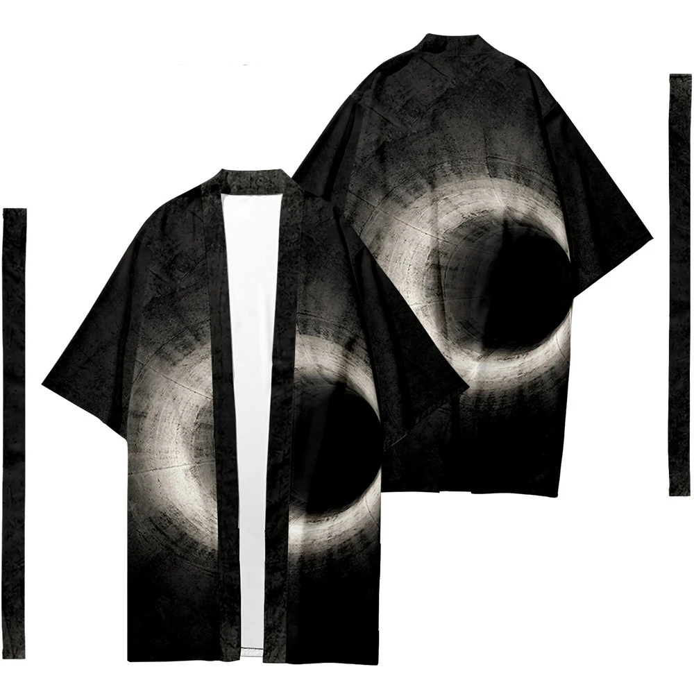 Cardigan Kimono Lungo Etnico Tradizionale Giapponese Da Uomo Kimono Da Donna Modello Illusione Ottica Camicia Kimono Giacca Yukata 6