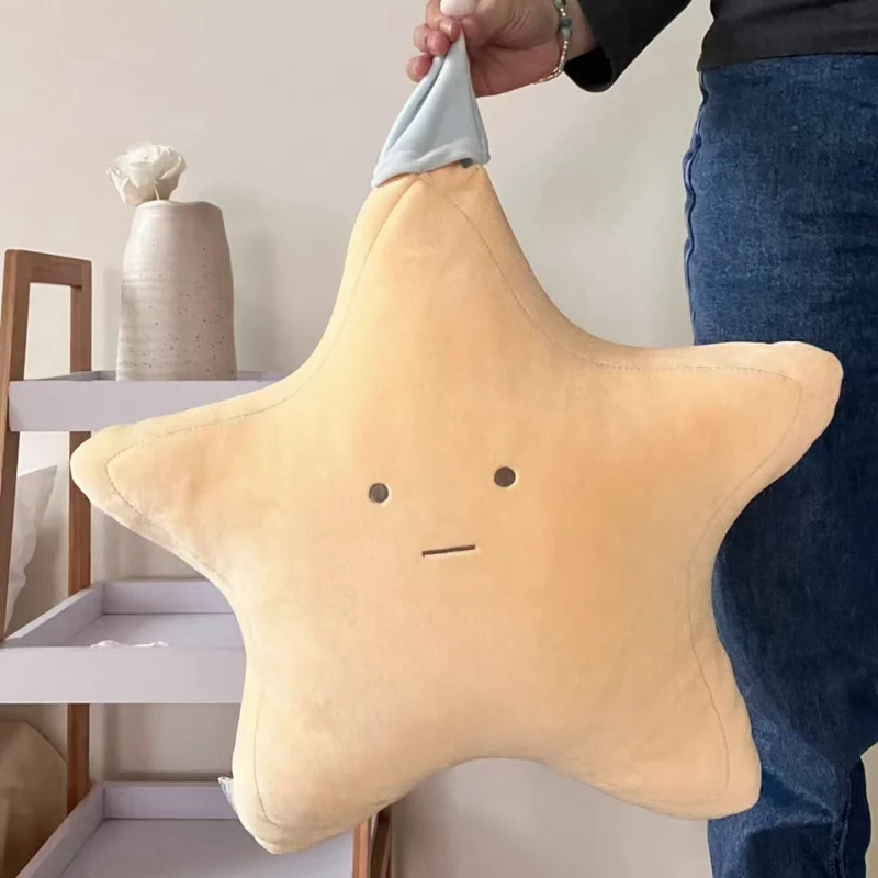 48cm ins 노란색 별 베개 슈퍼 부드러운 귀여운 플러시 장난감 홈 인테리어 수면 베개 어린이 소녀를위한