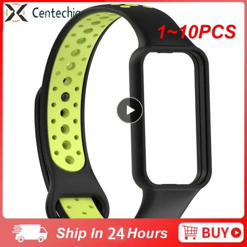 

1~10PCS Silicone Watch Strap For Amazfit Band 7 Two-Color Breathable Smart Watchband Replacement Bracelet for Amazfit Band 7