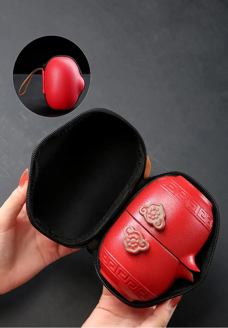Customize Chinese Kung Fu Teaset Ceramic Portable Teapot Set Travel Gaiwan Tea Cups of Ceremony Teacup Fine Hand Pot