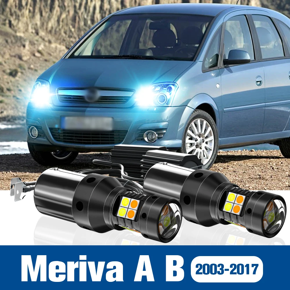 

2x LED Dual Mode Turn Signal+Daytime Running Light DRL Accessories Canbus For Opel Meriva A B 2003-2017 2009 2010 2011 2012 2013