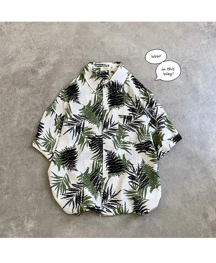 Privathinker Summer Men Casual Shirts Vintage Clothes Baggy Unisex Hawaiian Style Male Cardigan New Fashion Blouses Short Sleeve