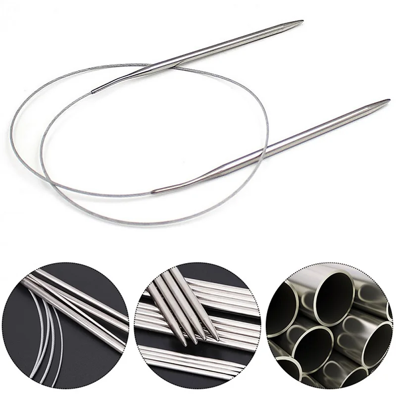 2Pcs Circular Knitting Needles Metal Round Knitting Needles With Magic Loop  Needles for Hats Sock Scarf DIY Sewing Accessories - AliExpress