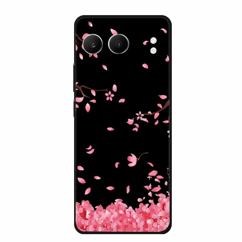 Cute Cartoon Cat Black Silicone Soft Back Cover Case