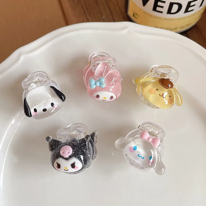 Sanrio Cartoon Hairpin Anime Action Figures Hello Kitty My Melody Pochacco Kuromi Cinnamoroll Kawaii Hair Decoration