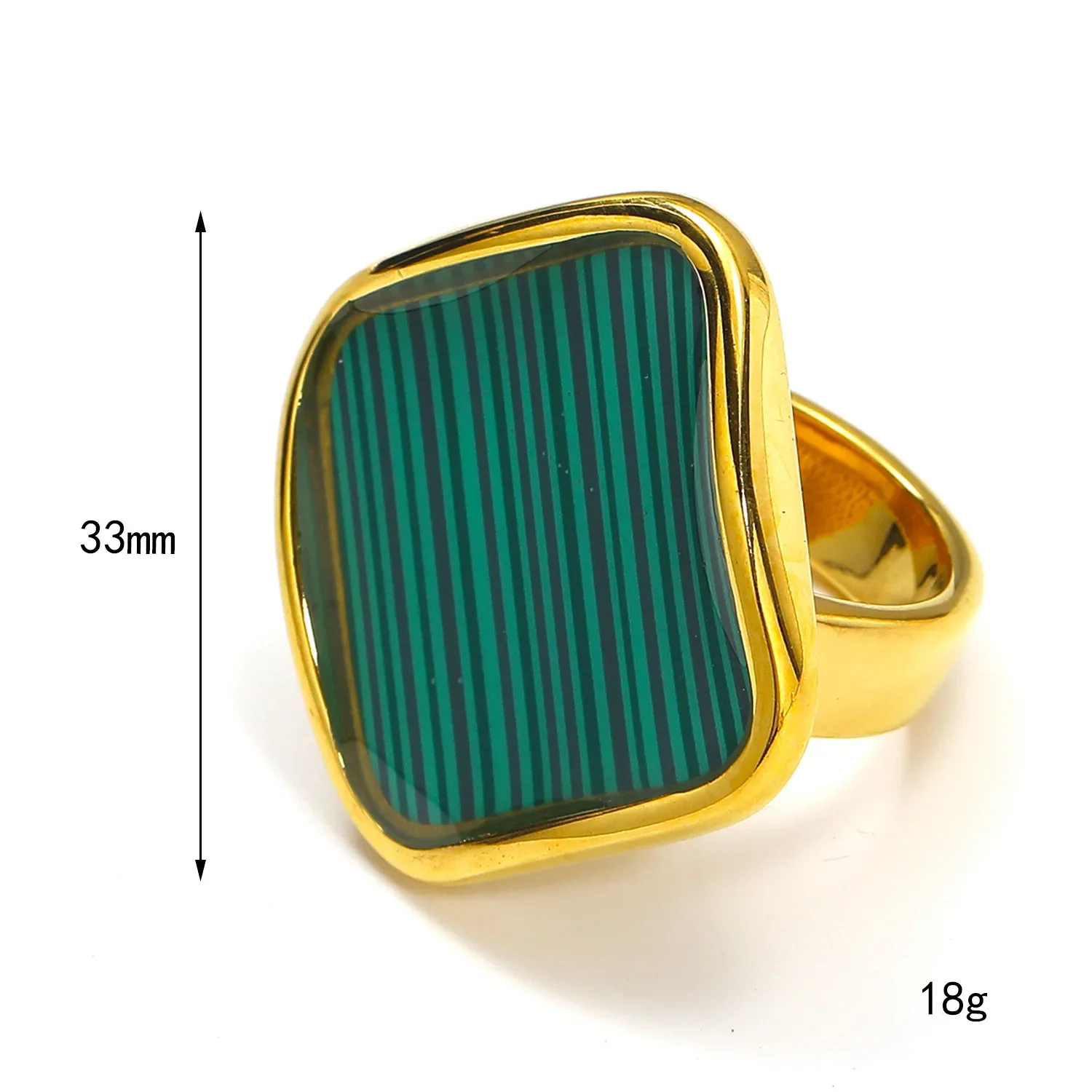 Exaggerate Oversize Real Natural Abalone Shell Rings for Women Stainless Steel Gold Plated Opal Finger Ring Punk Jewelry Gifts