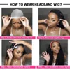 10-14 Inch Deep Wave Headband Wig Human Hair Curly Headband Wigs For Women Short Bob Wig Full Machine Made No Glue Under $40 4