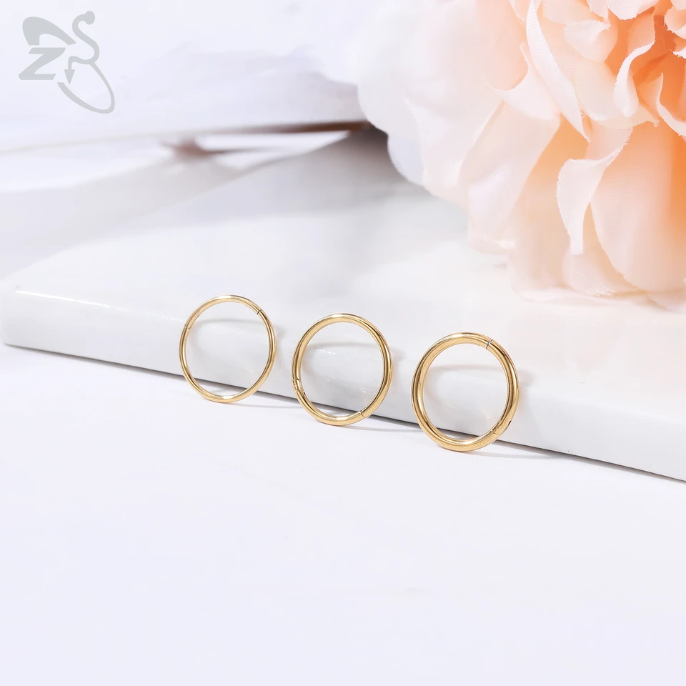 Boucle D'oreille Cartilage 316L Acier Inoxydable 20G – Segment Articulé, Diamètre 6/7/8 Mm, Or Ou Acier, Pour Nez, Septum, Helix