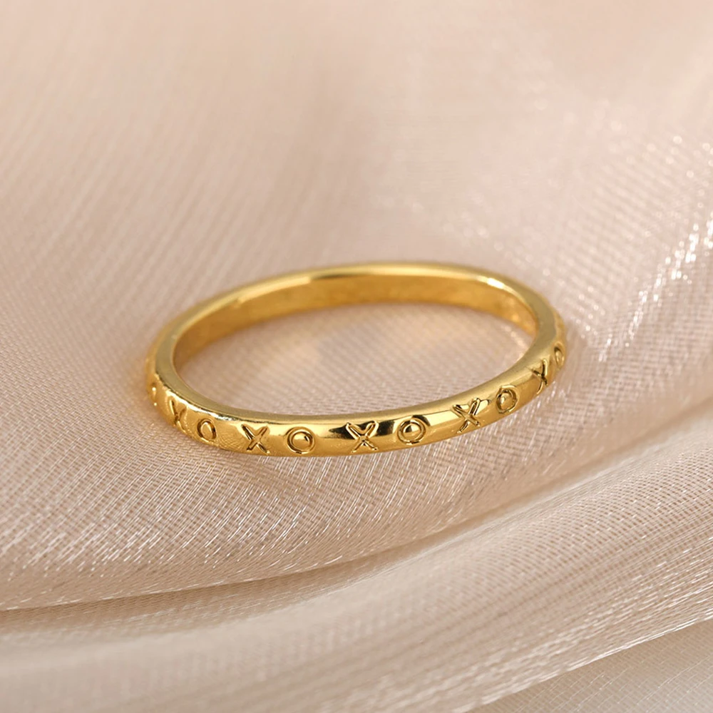 Simple Rings For Women Men Gold Color Stainless Steel Ring Male Female Fashion Engagement Wedding Party Finger jewelry rings wedding rings finger rings ring jewelry