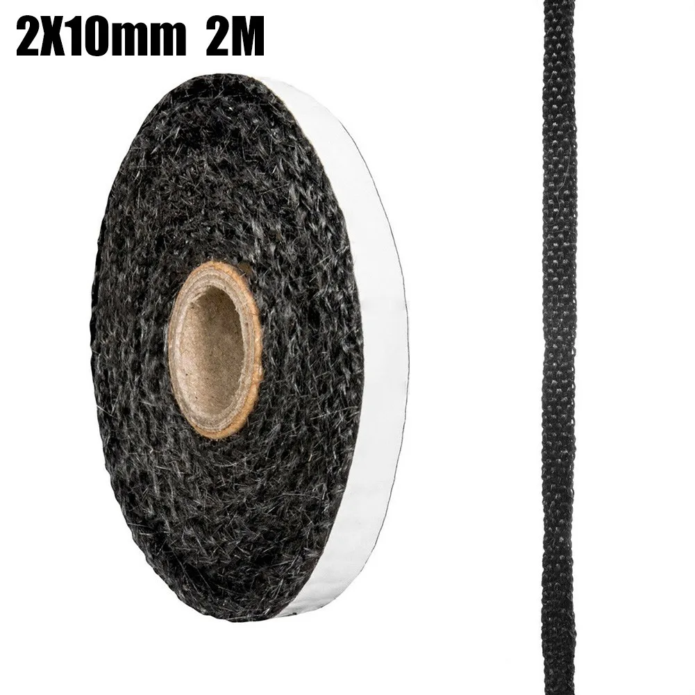 10/15mm Black Flat Stove Rope Self Adhesive Glass Seal Fireplace Door Sealing Strip Replacement Gasket Cord wood burning stove seal