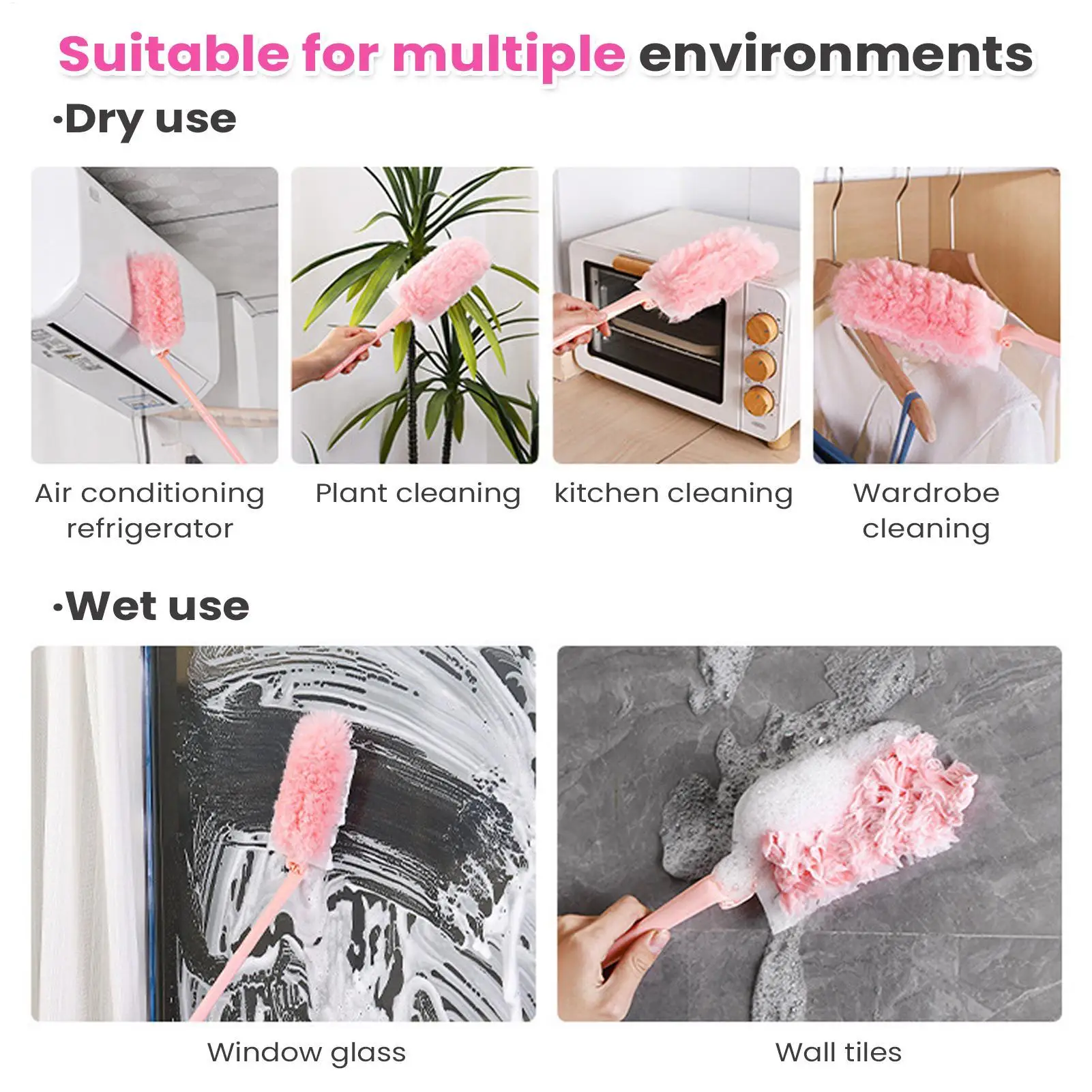 Description Picture 5 of itemDust Wand Duster Cleaner With Foldable Handle Adjustable Head Washable Cleaning Tools For Air Conditioner Furniture Computer Bed