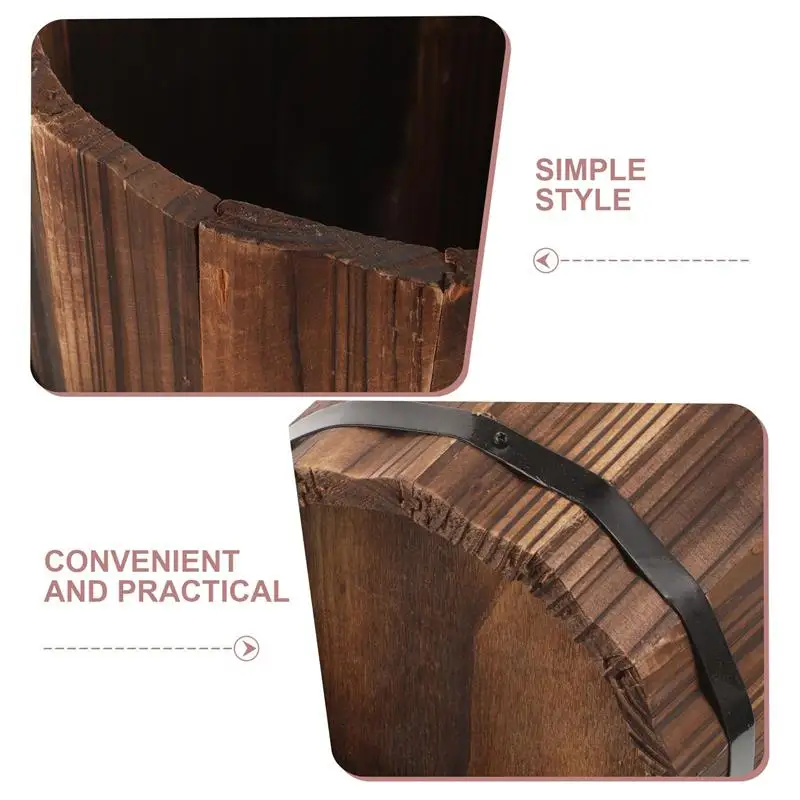 Umbrella Holder NEW Wooden Umbrella Bucket Stand Hotel Vinegar Walking Stick Wicker Shelf Stands for Entryway Outdoor SpaceSaving Holder Office
