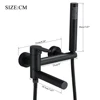 Black Bathtub Faucet Wall Mounted Waterfall Bath Shower System Embedded In Wall Tub Water Tap Shower Mixer Faucet 2