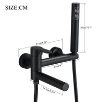 Black Bathtub Faucet Wall Mounted Waterfall Bath Shower System Embedded In Wall Tub Water Tap Shower Mixer Faucet 2