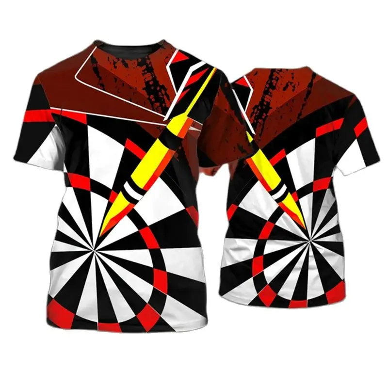 

Summer Men's Athletic Collection Darts 3D Printing Round Neck Sports Loose Casual Large Running Training Quick Dry Breathable