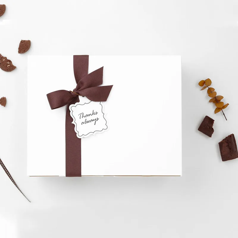 

20 PCS White Cake Box Solid Color Simple Gift Packaging for Dessert Pastry Wedding Engagement Marriage Party