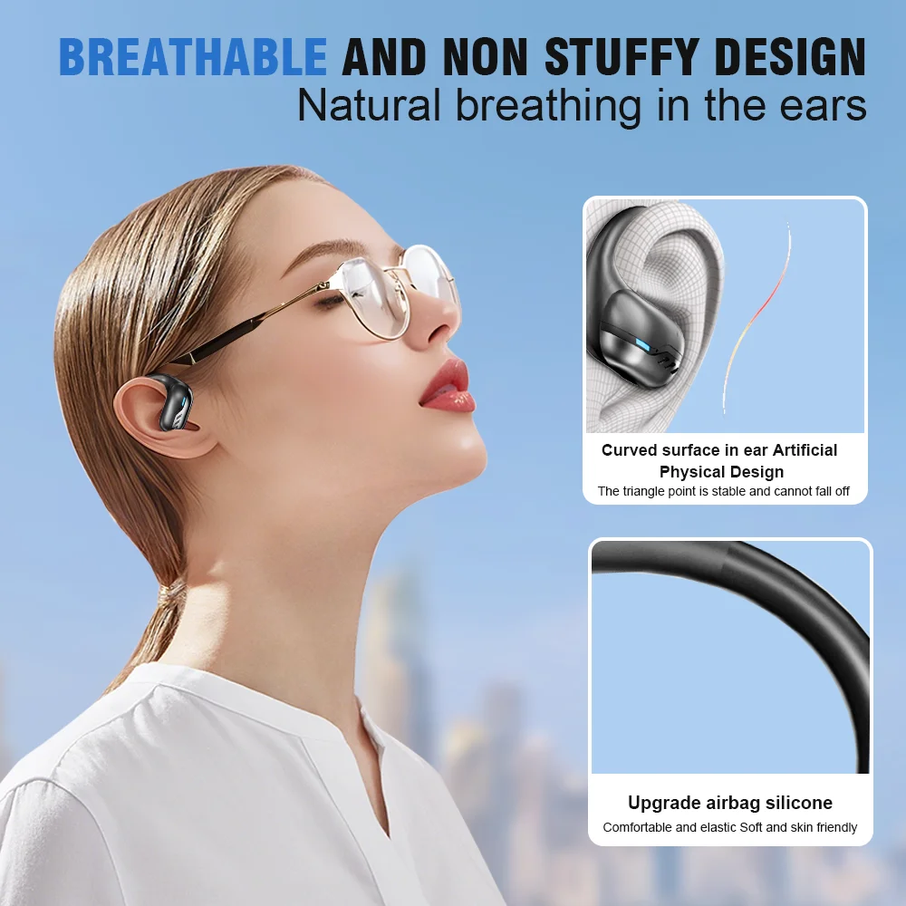 Waterproof Bluetooth Earbuds with AI Translator and Mic