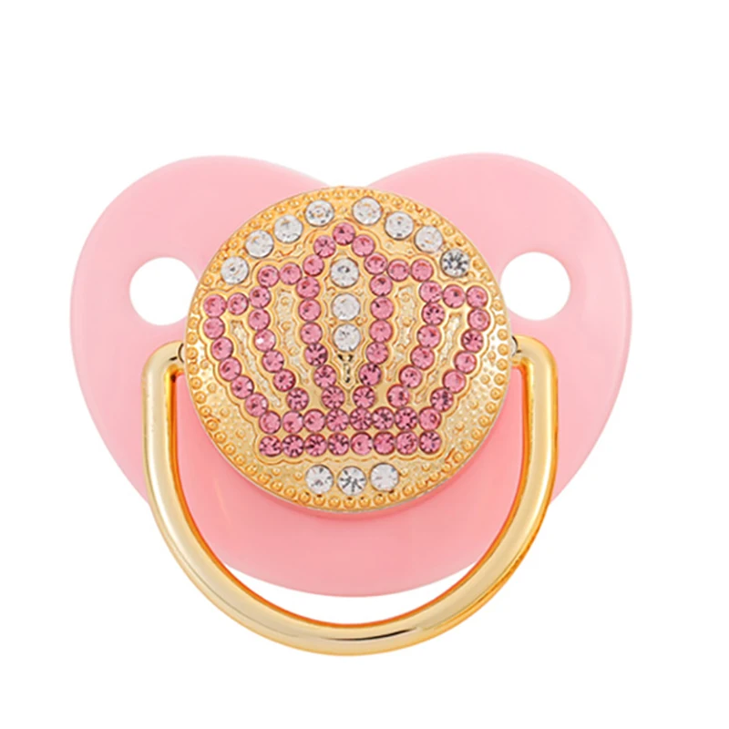 Silicone Pacifier Baby Pacifier Rose Gold Bling Teether BPA Free Newborn Soother Nipple Dummy Shower Gifts